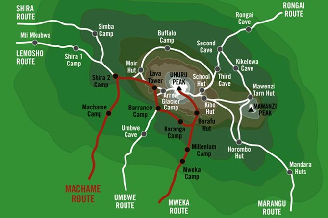 KILIMANJARO MACHAME ROUTE, (Climb 7days) "Whiskey" route - Day 6, midnight to Uhuru Peak, sunrise near Stella Point, then the long way down to Mweka Camp