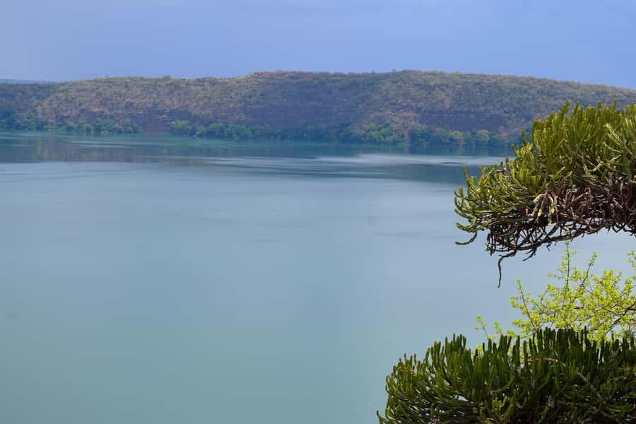 Moshi: Lake Chala Tour: Hiking &/or Kayaking - Kayaking Lake Chala: turquoise waters, cliffs, and quiet time