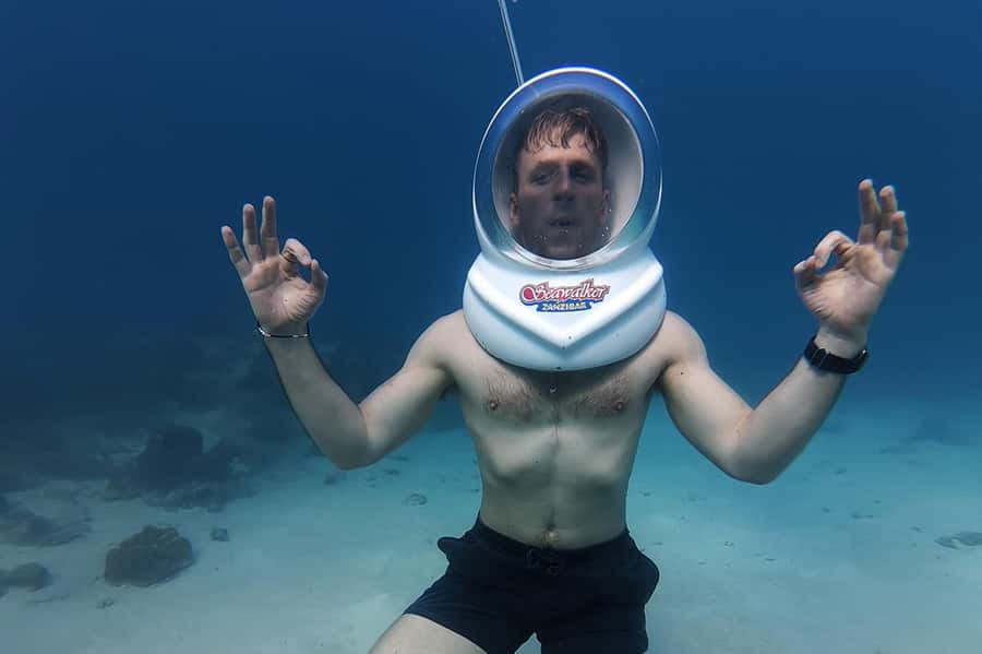 Underwater Walking Experience in Zanzibar,No Swimming Needed - Helmet breathing and the pre-walk briefing that reduces fear